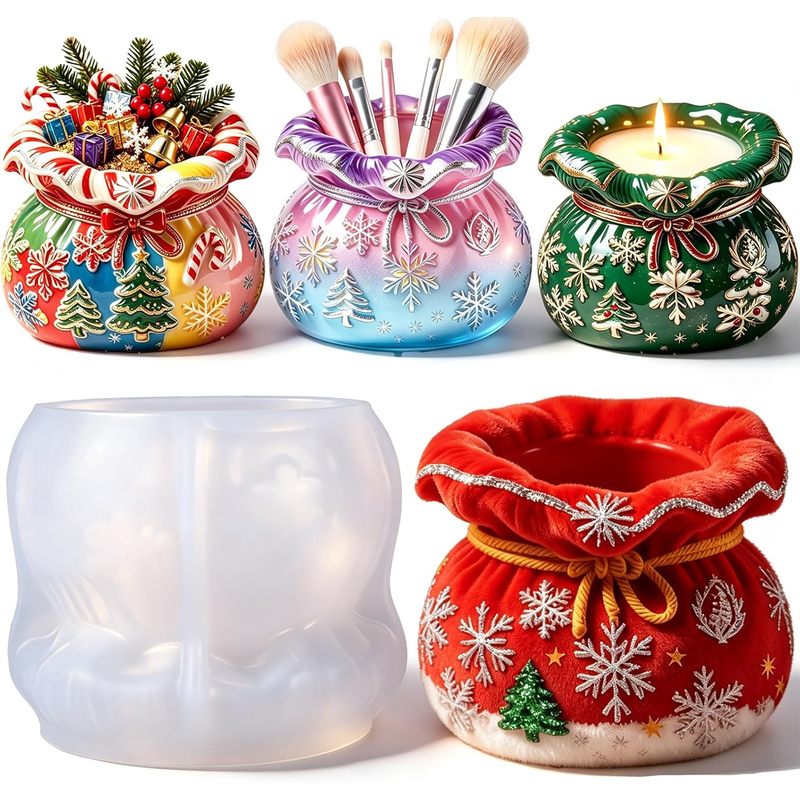 Silicone Epoxy Resin Molds Set - 1Christmas-themed epoxy resin molds, sold in