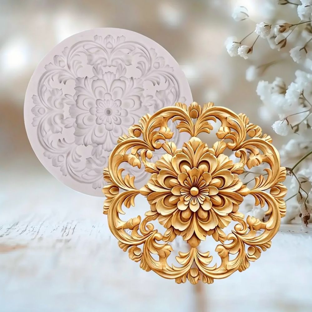 Round Floral Silicone Mold For - Silicone Epoxy Resin Molds Set 评论和价格