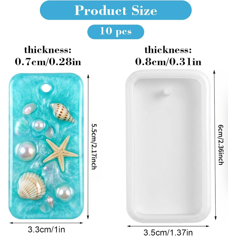 10Resin keychain jewelry casti - Silicone Epoxy Resin Molds Set 评论和价格
