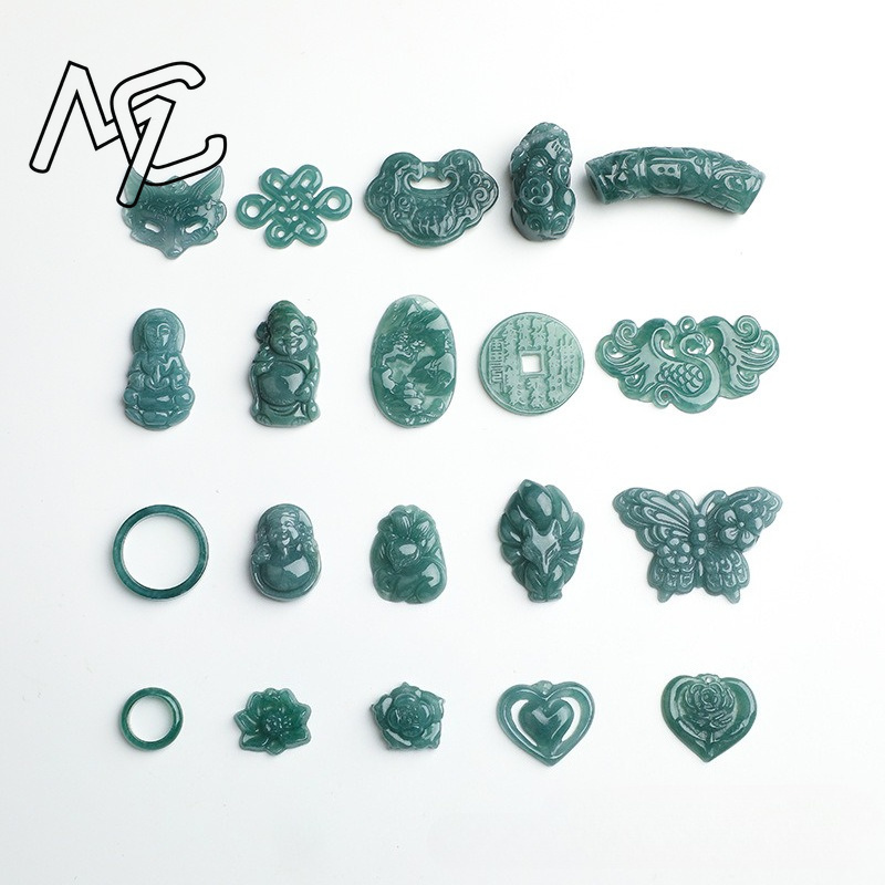 2PC Natural Blue Water Jadeite - Beading 评论和价格