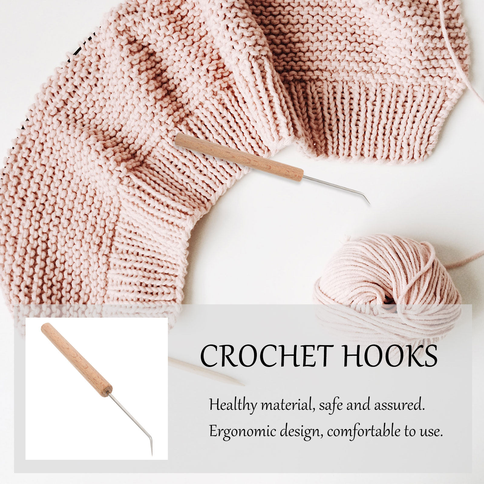 1Pcs Crochet Hook Wooden Handl - Wooden Crochet Hooks Ergonomic Handle 评论和价格