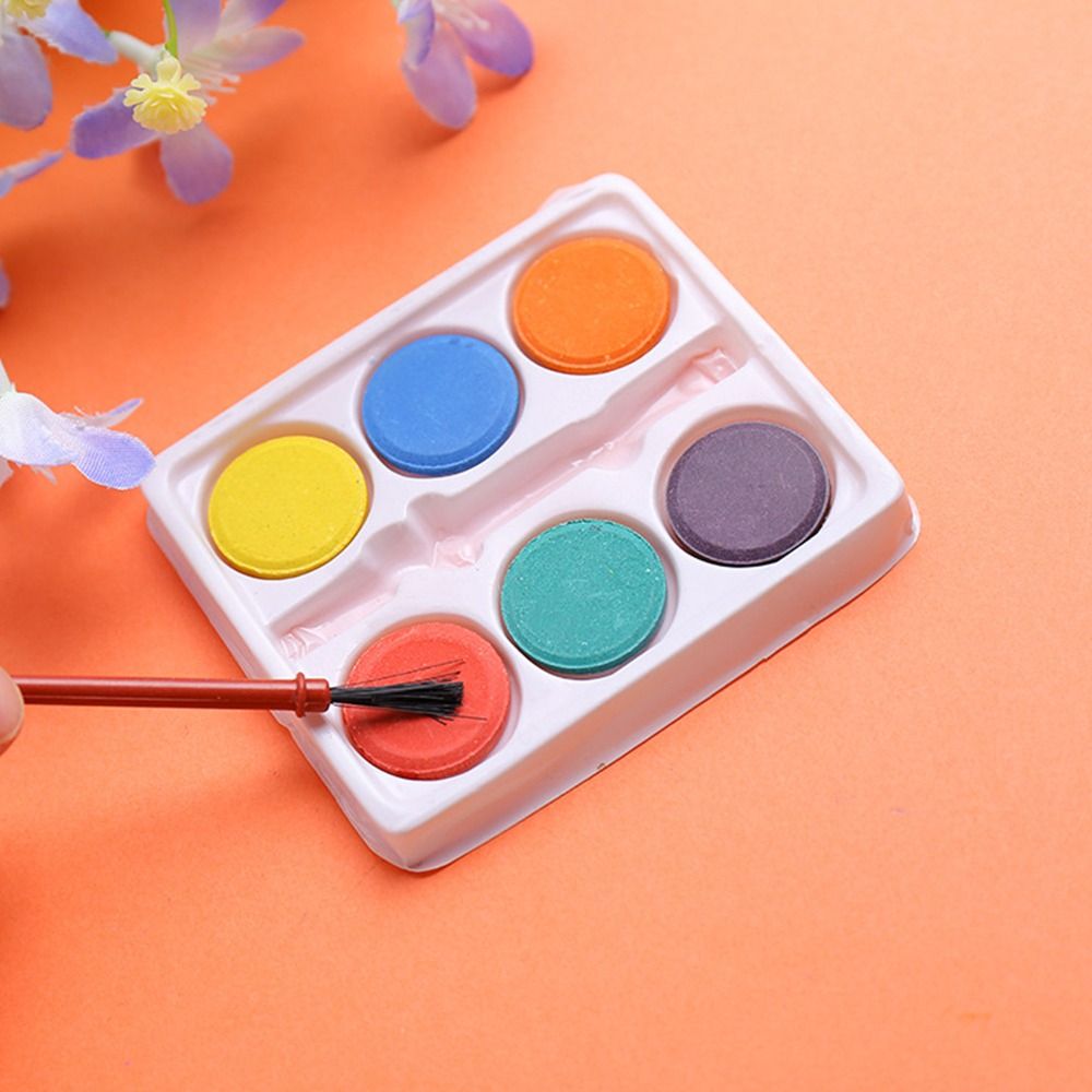 Portable with Painting Brush W - Watercolor Paint Set Solid Pigment 评论和价格