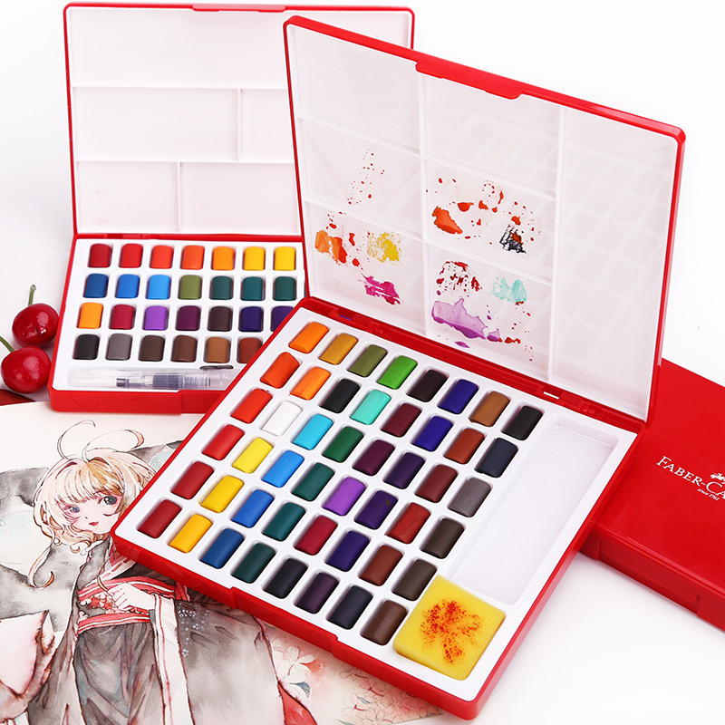 24/36/48 Colors Solid Watercol - Watercolor Paint Set Solid Pigment 评论和价格