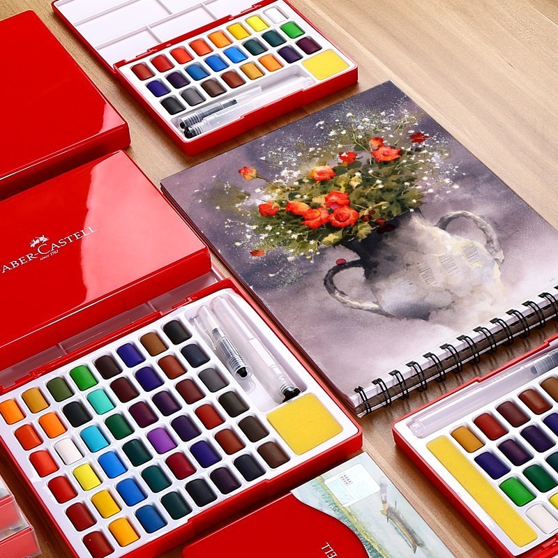 24/36/48 Colors Solid Watercol - Watercolor Paint Set Solid Pigment 评论和价格