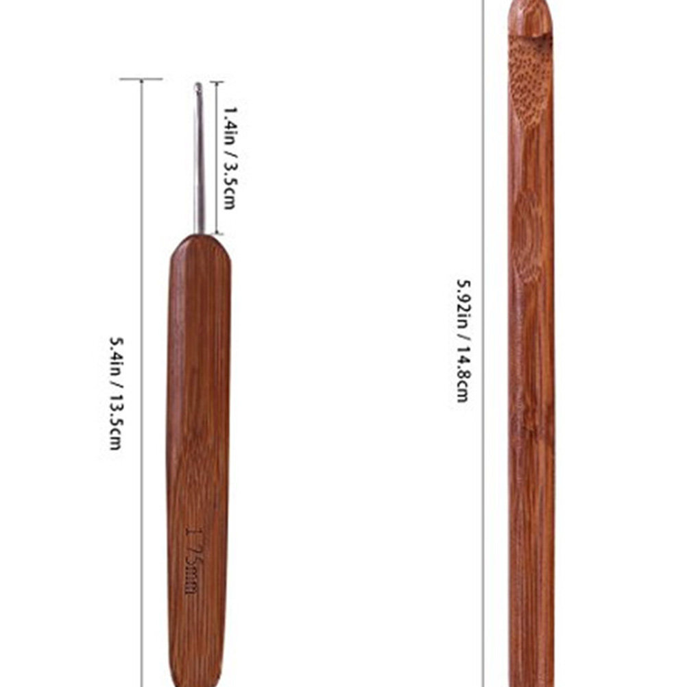 1Set Bamboo Wood Crochet Hook  - Wooden Crochet Hooks Ergonomic Handle 评论和价格