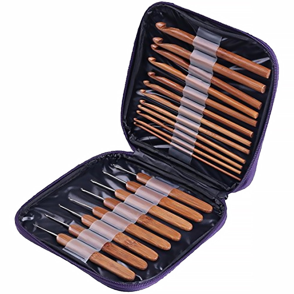 1Set Bamboo Wood Crochet Hook  - Wooden Crochet Hooks Ergonomic Handle 评论和价格