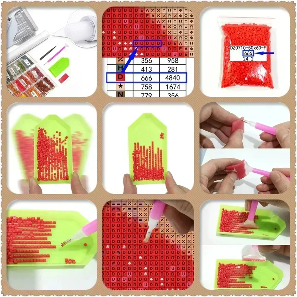 1PC frameless 5D Diamond Paint - Painting Supplies 评论和价格
