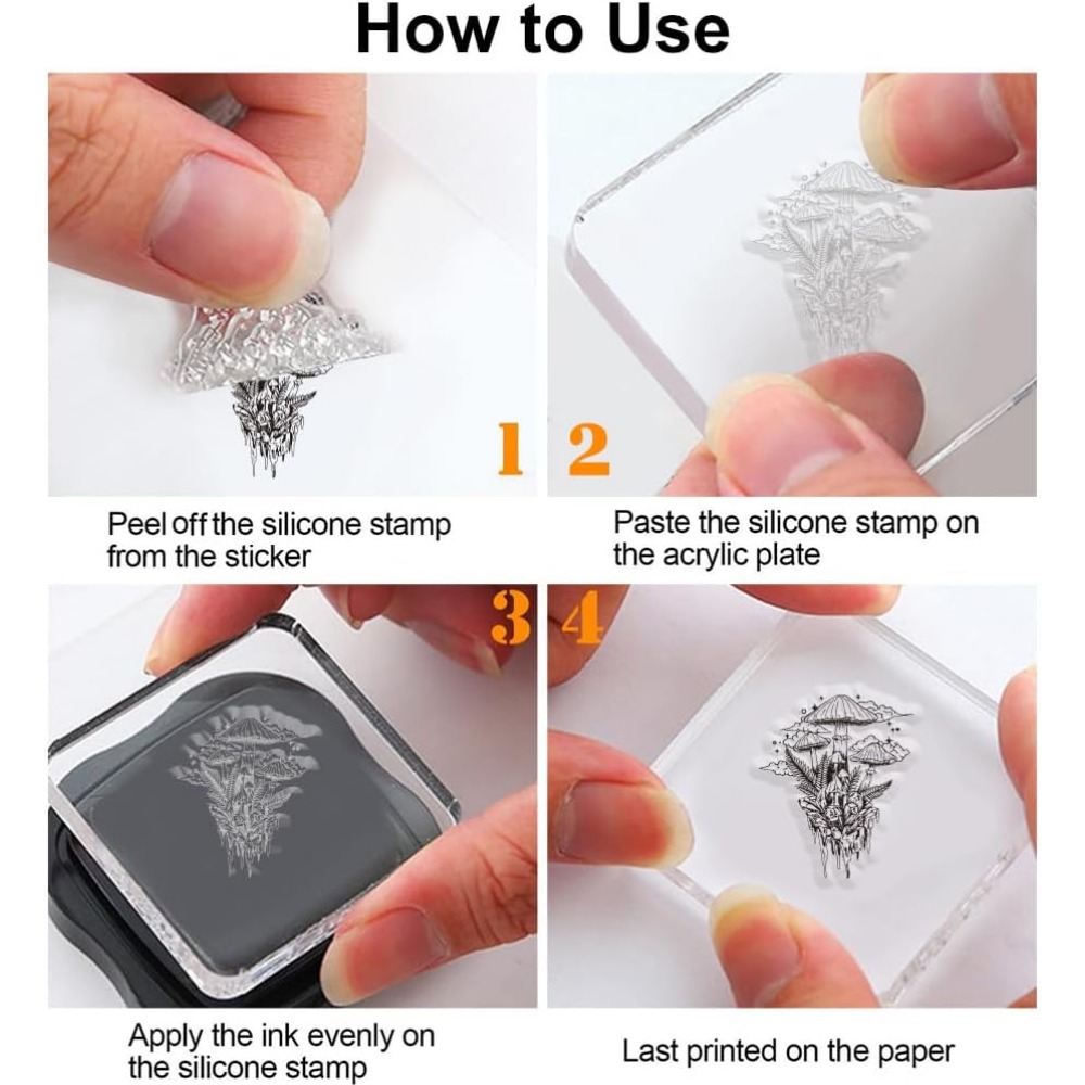 Mushroom Clear Stamp, Plant Si - Clear Silicone Stamps For Card Making 评论和价格